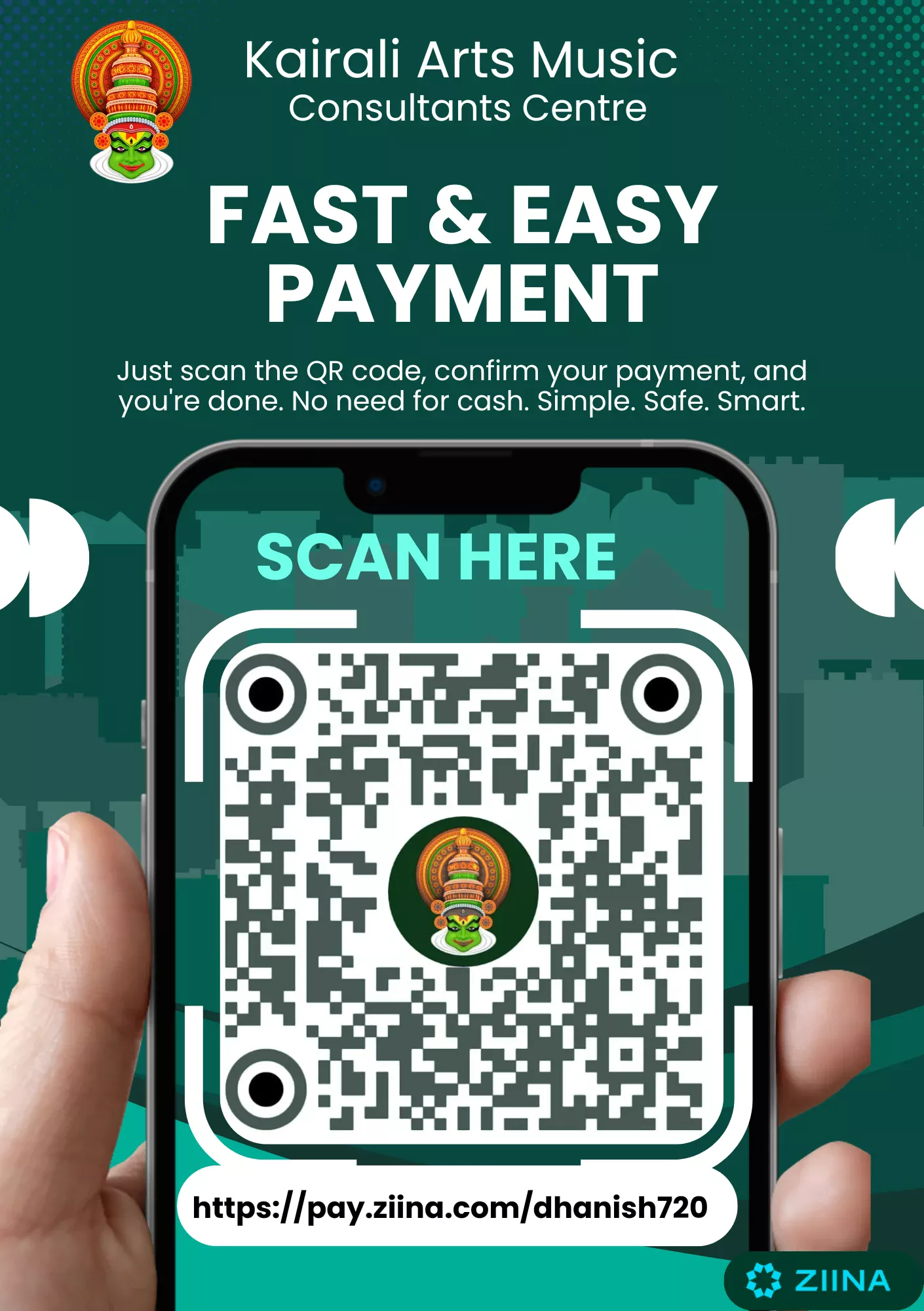 Ziina Payment QR Code for Kairali